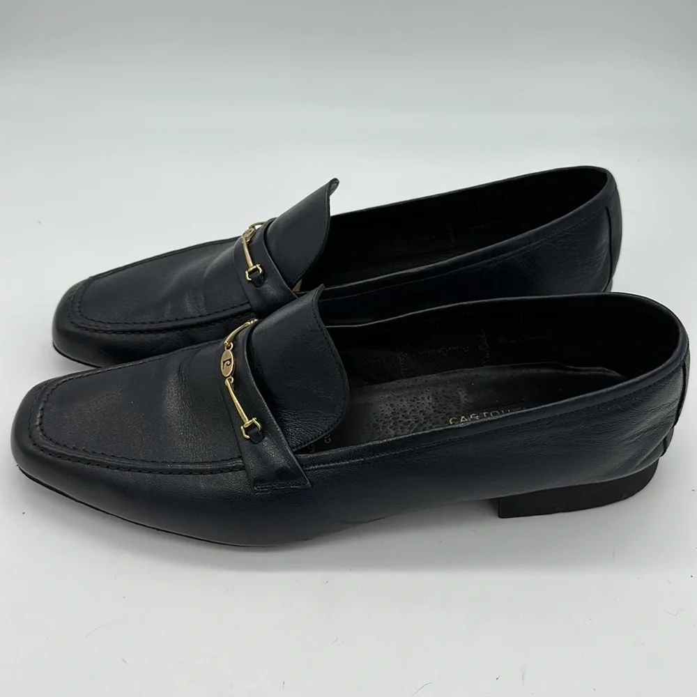 Vintage Pierre Cardin Navy Dress Shoes Loafers Size 10 - Picture 3 of 8
